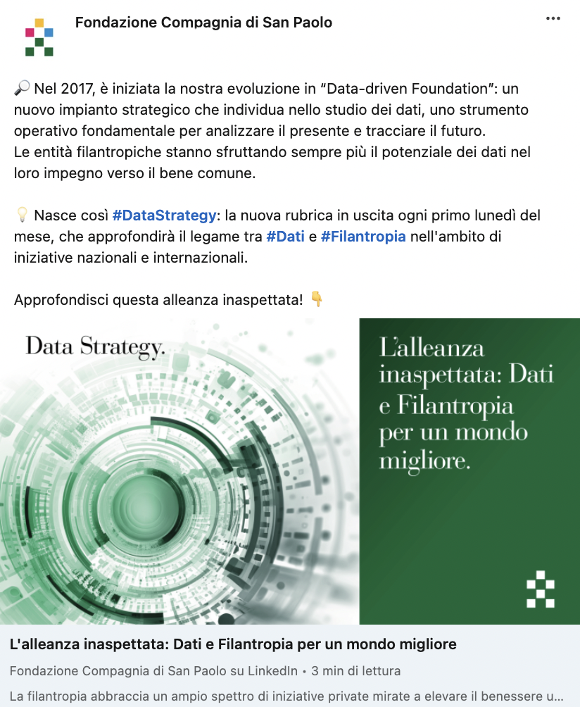 L'allenaza inaspettata tra dati e filantropia_ Fondazione Compagnia di San Paolo